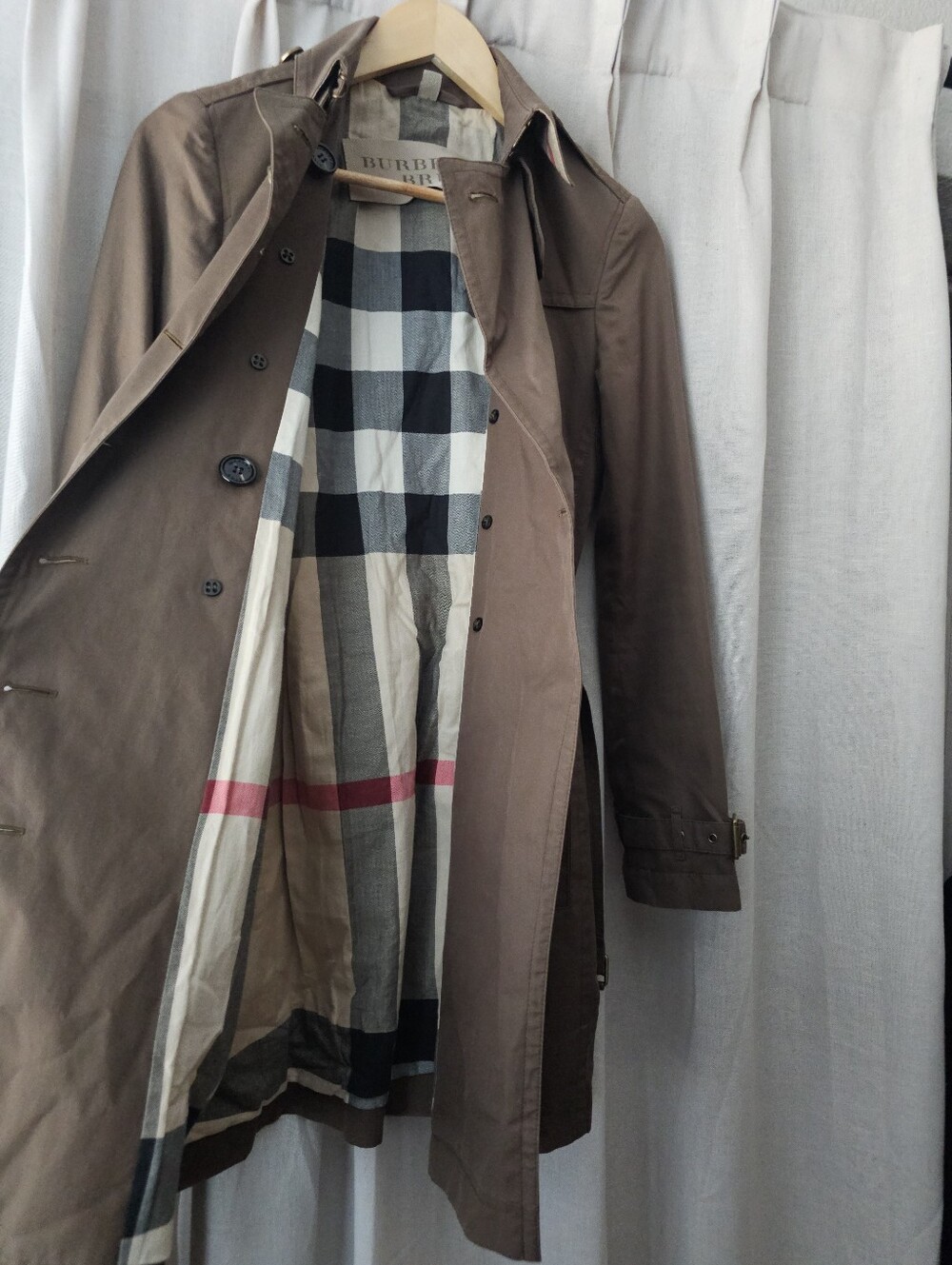 Burberry Green Cotton Trench Coat – Size UK 6 / US 4 - Picture 5 of 15